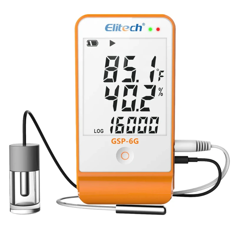 Elitech Temperature Humidity Data Logger Glycol Bottle Pharmacy Refrigerator Vaccine Fridge  GSP-6G