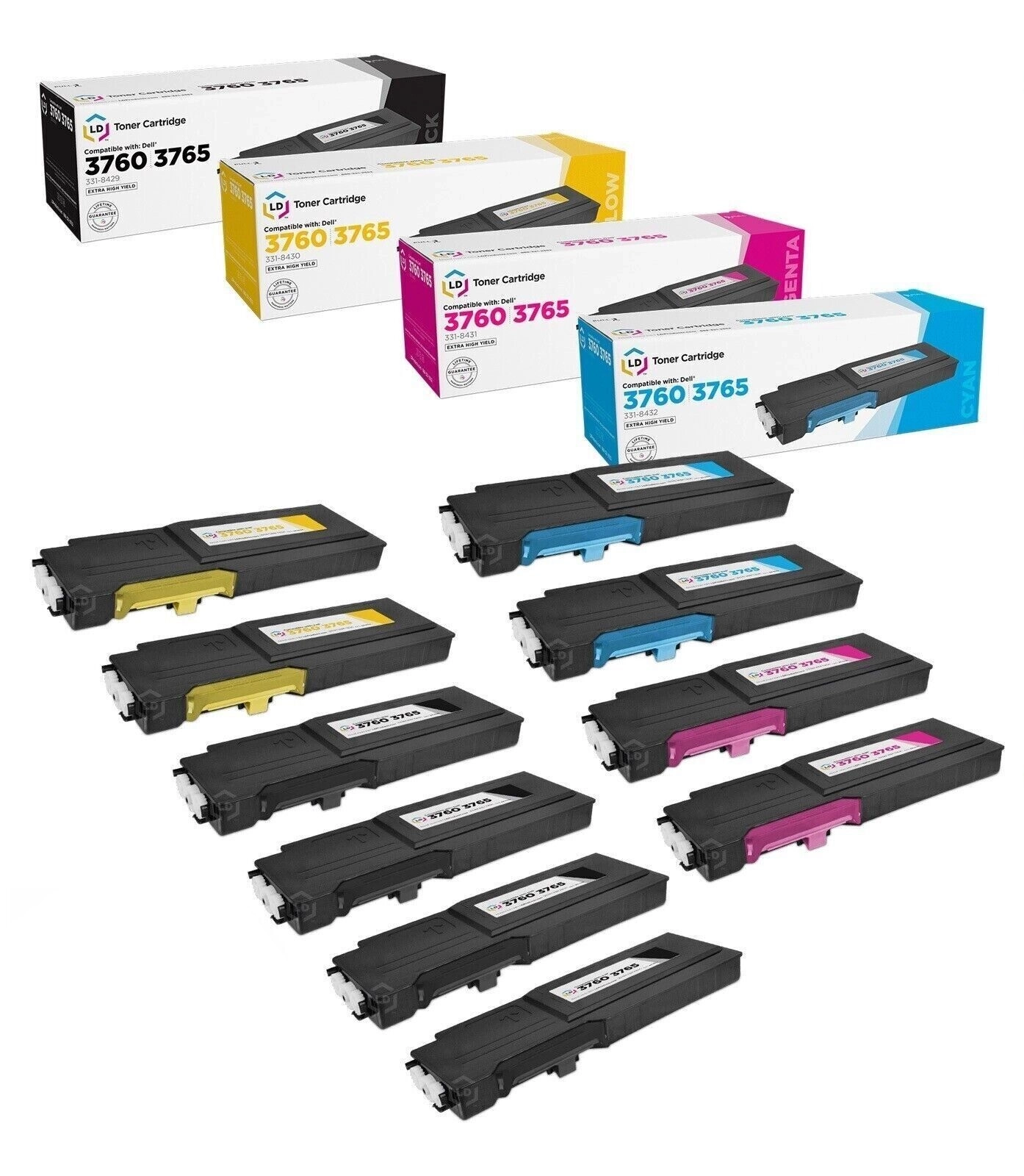 toner compatible w/Dell C3760 C3765 printers - bla