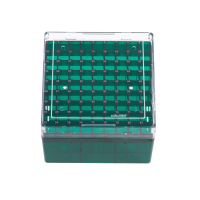 Celltreat Deep Storage Box, CF Cryogenic Vial, 81 Place, Polycarbonate, Non-Sterile 5/Cs 229944