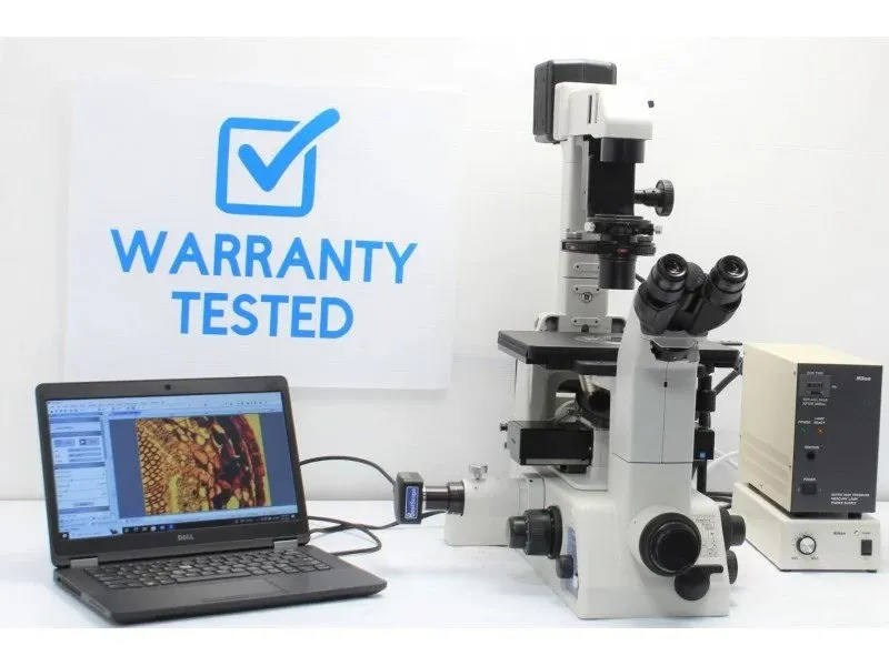 Nikon Eclipse TE300 Inverted Fluorescence Phase Contrast Microscope (New Filters) Pred Ti/Ti2-A