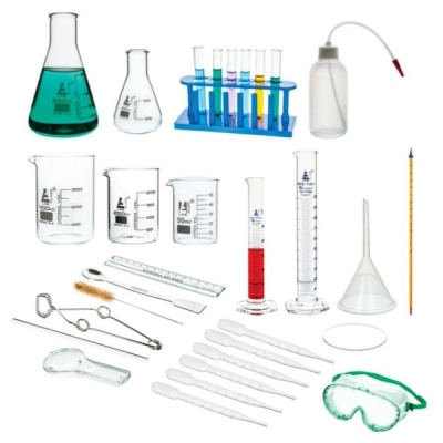 Eisco Laboratory Starter Kit - 32 Pieces - Glassware and Plasticware - Basic Measurement - Labs CH0871