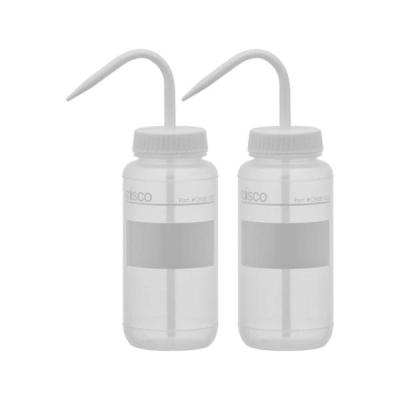 Eisco 2PK Performance Plastic Wash Bottle, No Label, 500 ml CHWB1002PK2