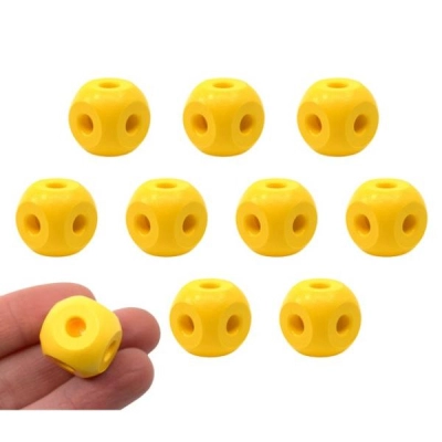 Eisco 10PK Spare Molecular Model Balls with 6 Holes, 2.2cm - Yellow CHMOLYLO6PK10