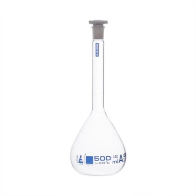 Eisco Volumetric Flask, 500ml - Class A, ASTM, &plusmn;0.20ml Tolerance CH1972H