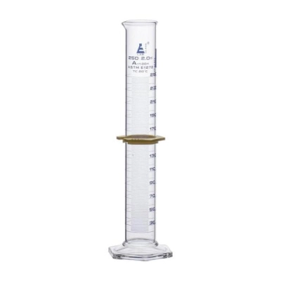 Eisco Measuring Cylinder, 250ml - ASTM, Class A - Tolerance &plusmn;1.00ml - Protective Collar CH1932F