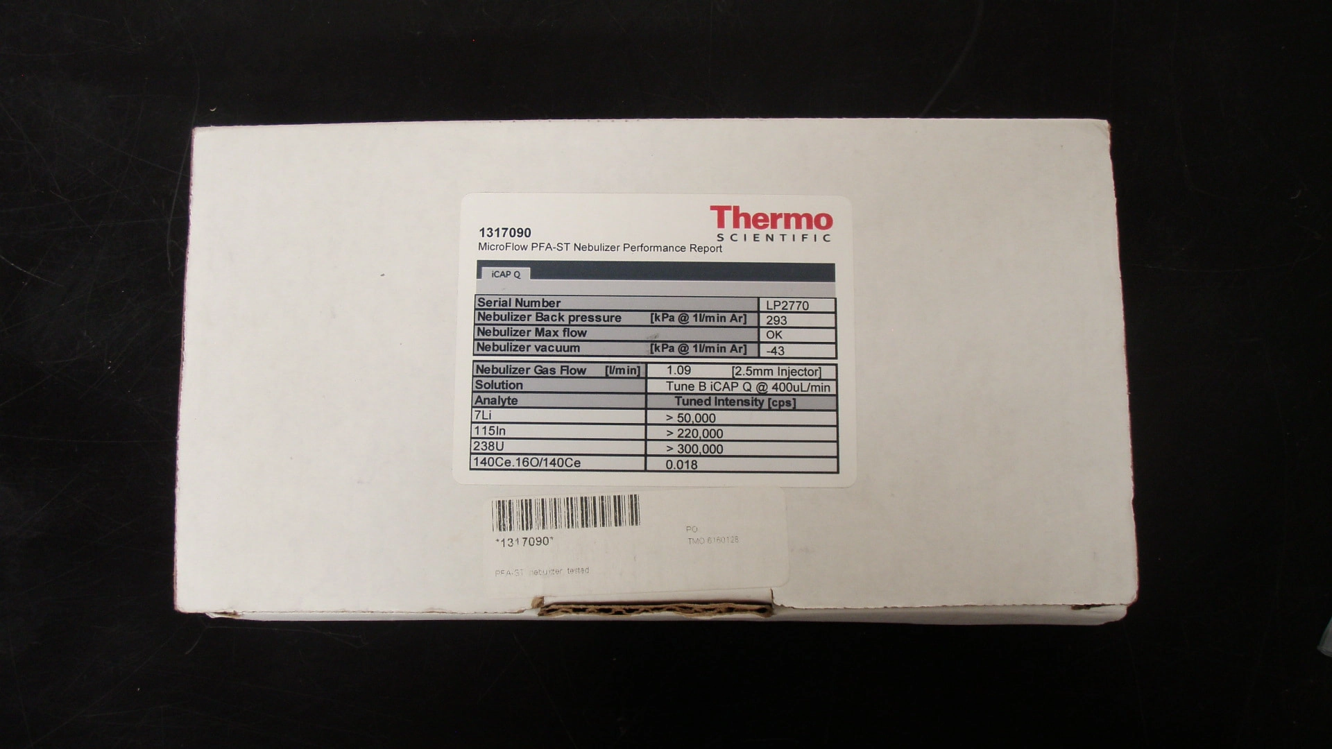 Thermo Scientific  1317090, MicroFlow PFA-ST Nebulizer, iCAP Q,  Open Box!