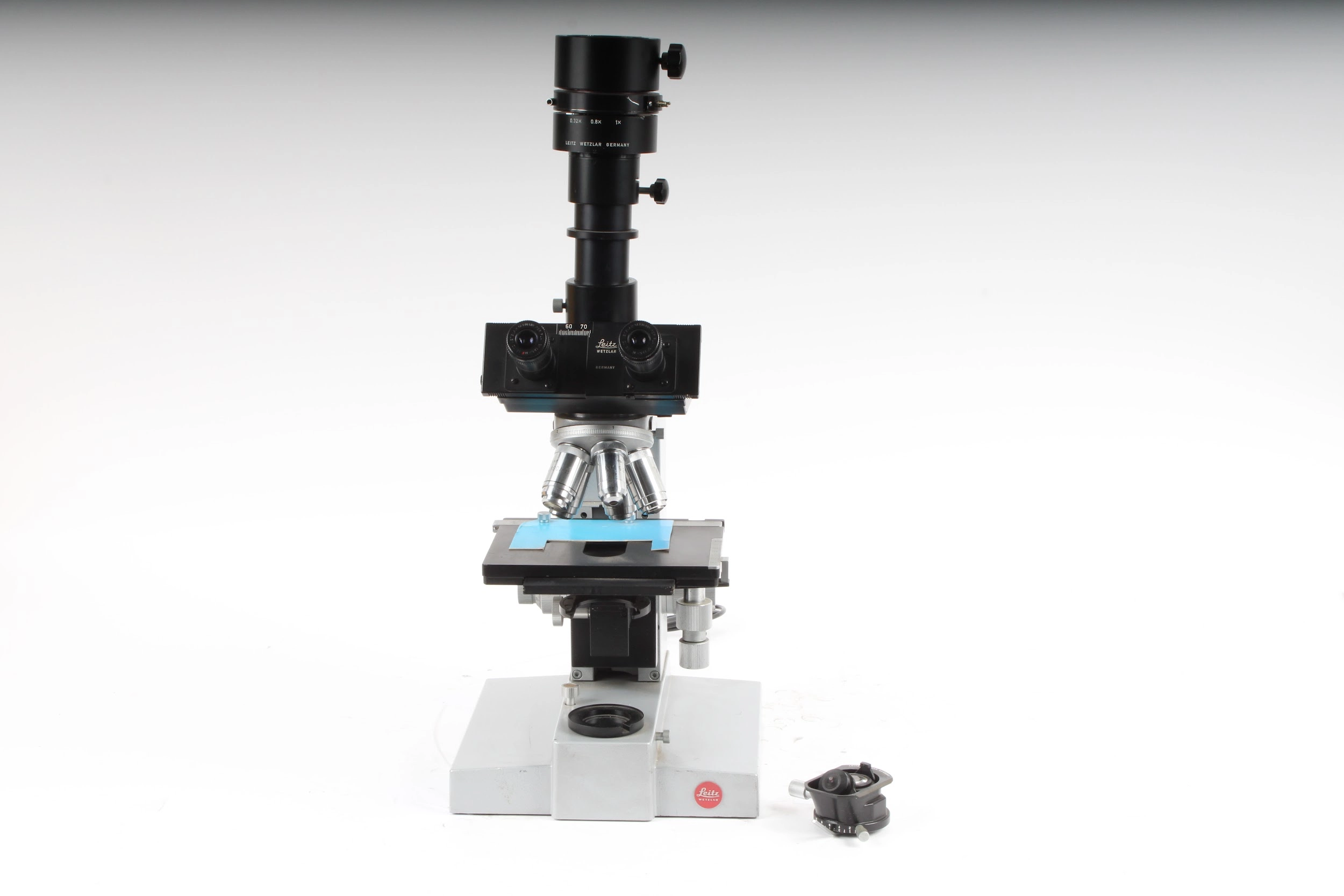 Leitz Wetzlar Microscope W/ NPL 6.3/0.20,16/0.40, 25/0.50, 40/0.65, OEL 100/1.30