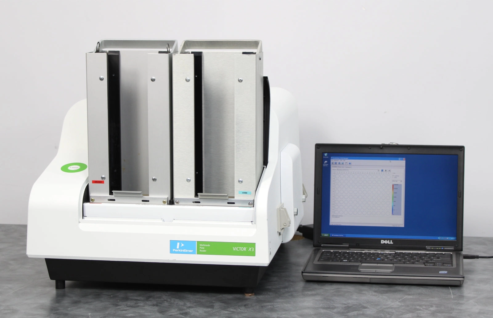 Perkin Elmer Victor X3 2030-0030 Multimode Microplate Reader with Stack &amp; Laptop