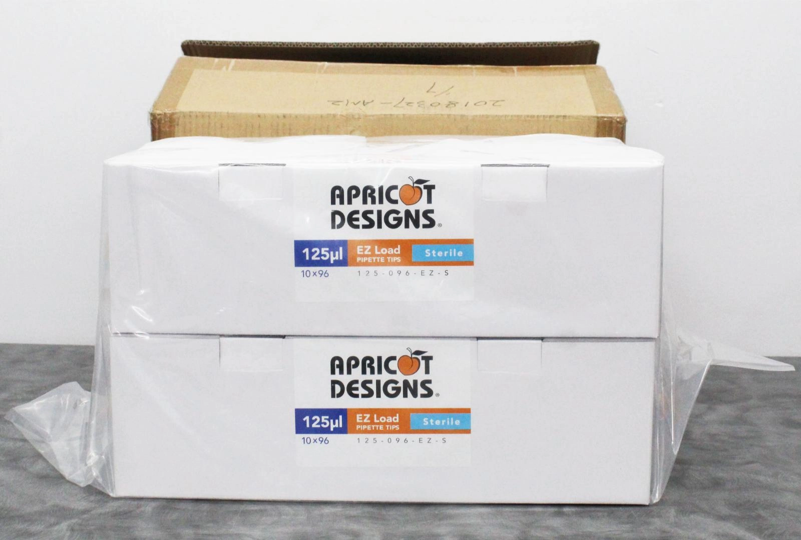 Apricot Designs EZ 125ul Load Pipette Tips Sterile Case Pack 4 Boxes 10x96