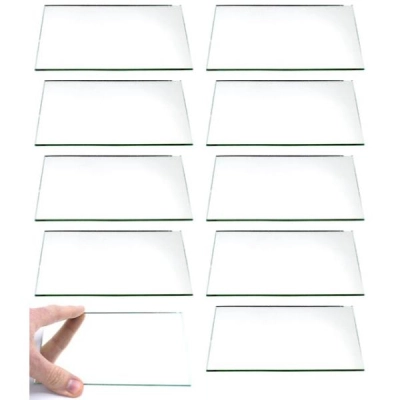 Eisco 10 Pack Rectangular Plano Glass Mirror, 6" x 4" - 2mm Thick Approx. - Labs PH0514F