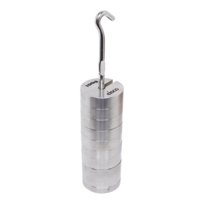 Eisco Set of Slotted Masses and Hanger, Stainless Steel - 9 Weights and One Hanger PH0258OSS
