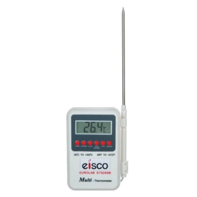 Eisco Labs Digital Thermometer, Wide Range, -50&deg;C to +300&deg;C, Handheld with Probe PH0251