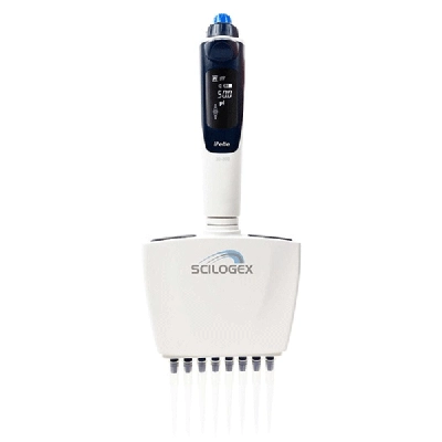 SCILOGEX iPette Plus 8-Channel Electronic Pipettor, 30-300ul 714112319999