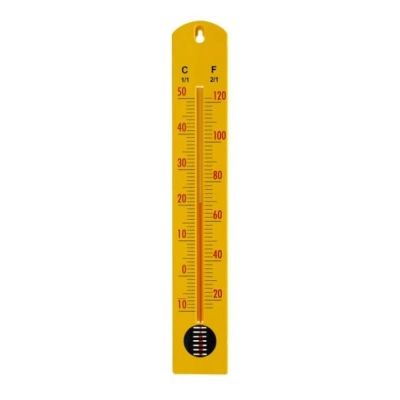 Eisco Wall Thermometer, 2.4" x 15.75" - -10&deg; to 50&deg; C (20&deg; to 120&deg; F) Screen Printed PH0474B