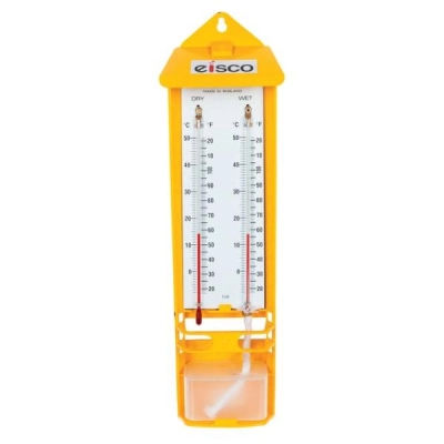 Eisco Mason's Hygrometer - Wet and Dry Bulb Thermometer - Wall-Mounted PH0232B