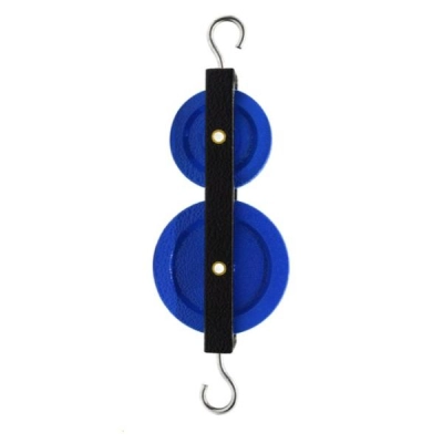 Eisco Double Long Pulley, 2" Diameter / 1.5" Diameter - Mounted in a Heavy Duty Metal Frame PH0278D