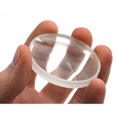 Eisco Round Double Concave Optical Glass Lens - 150mm Length - 5.5mm Thick Approx. - Labs PH0537ICC