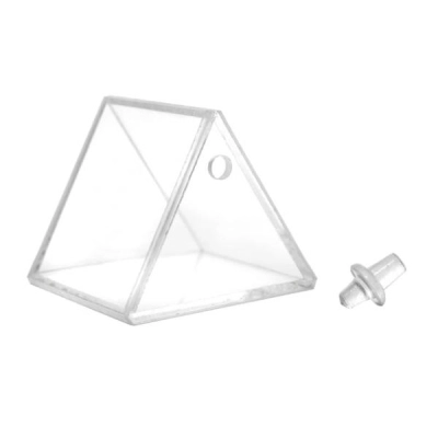 Eisco Hollow Acrylic Prism and Stopper, 2 Inch - Great for Studying Snell's Law of Refraction PH0552F