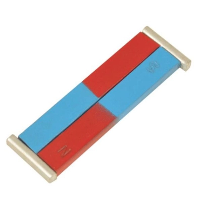 Eisco Painted Blue/Red Bar Magnets - Chrome Steel, 100 x 12 x 5 mm PH0786D