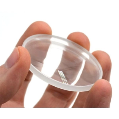 Eisco Round Double Concave Optical Glass Lens - 250mm Length - 4mm Thick Approx. - Labs PH0537JCC