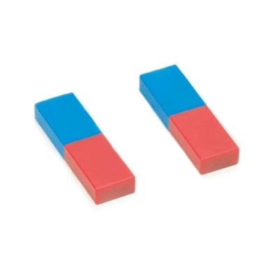 Eisco Plastic Cased Bar Magnet Pair - Blue/Red - Labs PH0785