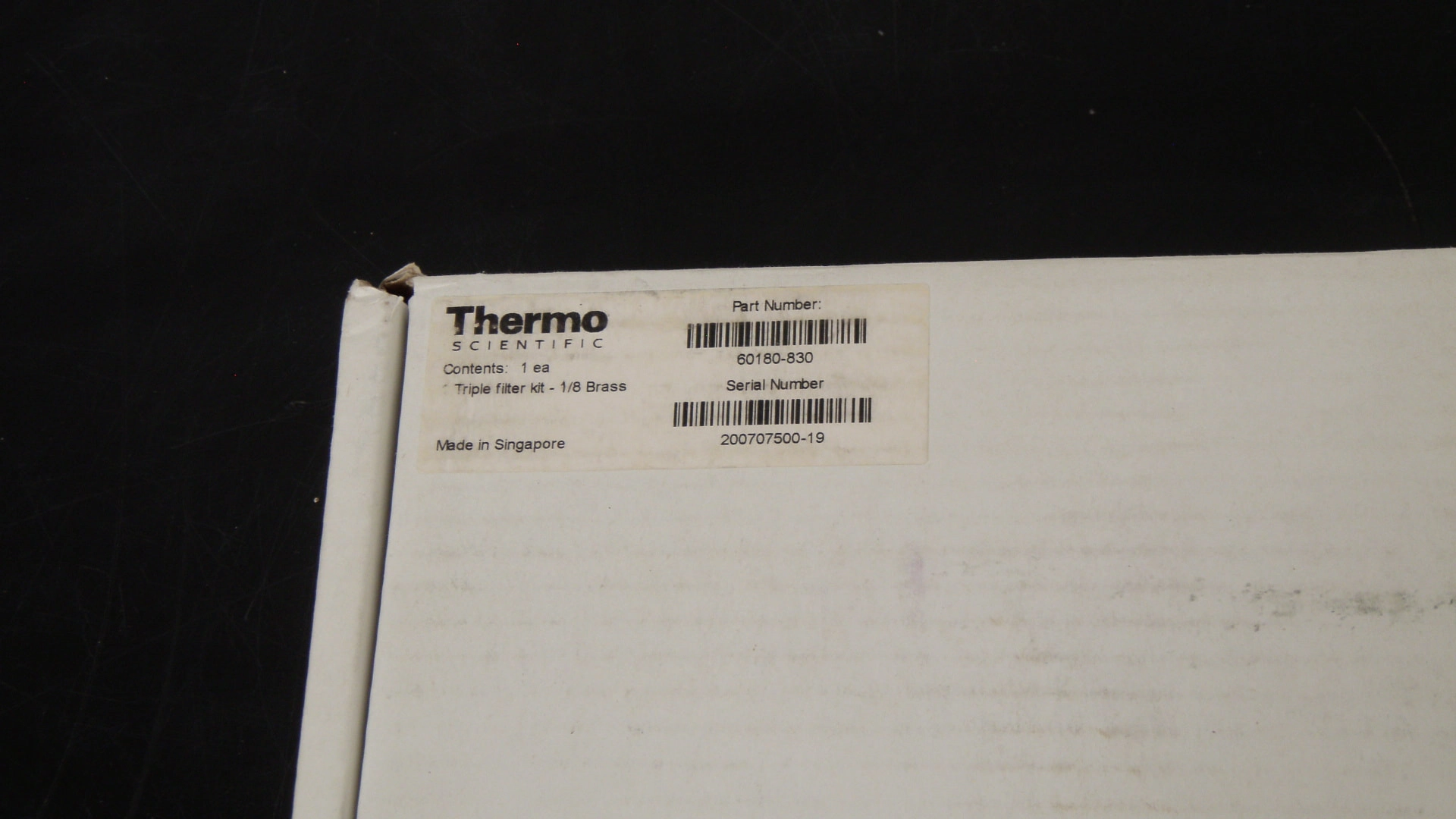 Thermo Scientific  Super Clean Gas Cartridge Filter w/ Base, 60180-830, Brand New!