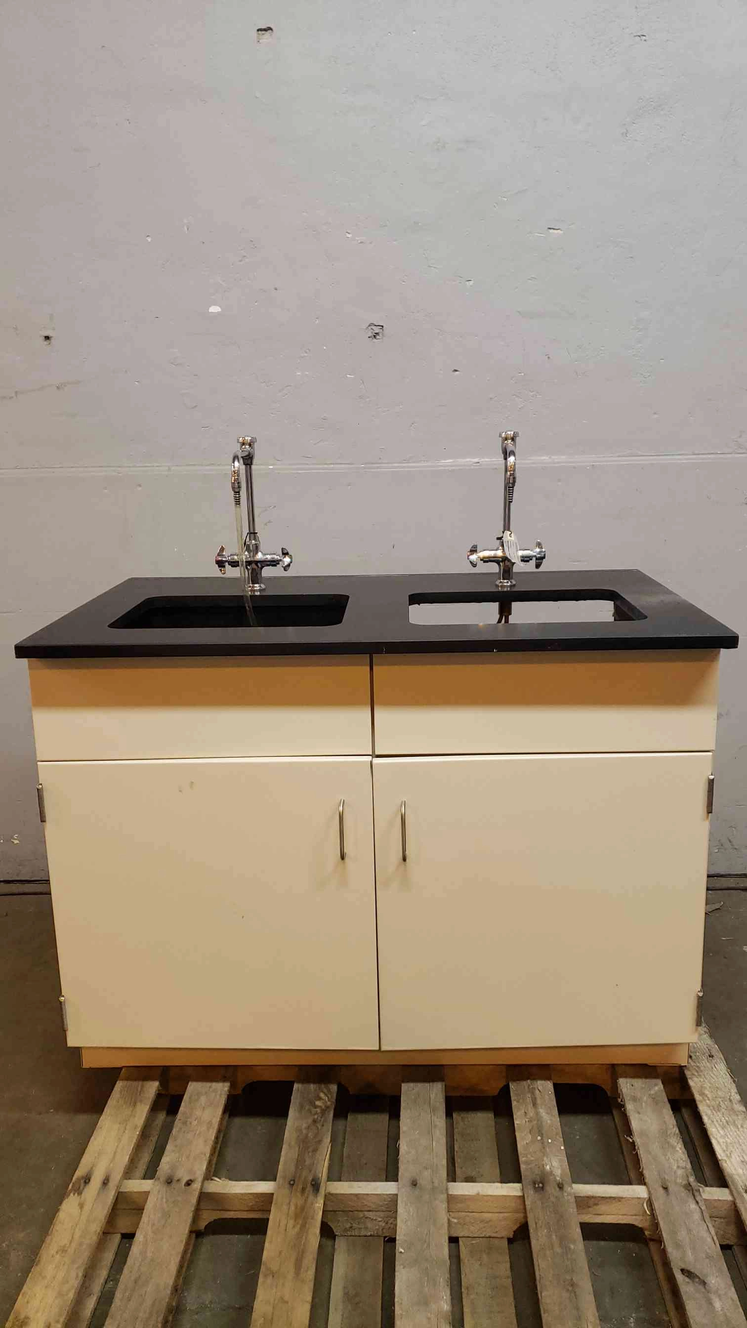 4' Jamestown Lab Sink Metal Casework Double Basin (SKU:14481AA)(14481AA)