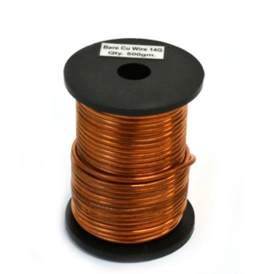 Eisco Copper Wire, Bare, 50ft Reel, 14 SWG (12 AWG) - 0.08" (2.0 mm) Dia. PH1058A