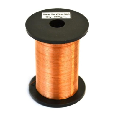 Eisco Copper Wire, Bare, 1150ft Reel, 30 SWG (32/33 AWG