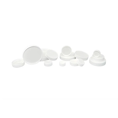 Qorpak 45-400 White Ribbed Polypropylene Cap with Pulp/Vinyl Liner, Packed in Bags/12, 576/Cs 270986