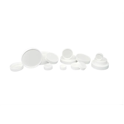 Qorpak 53-400 White Ribbed Polypropylene Cap with Pulp/Vinyl Liner, Packed in Bags/12, 288/Cs 263420