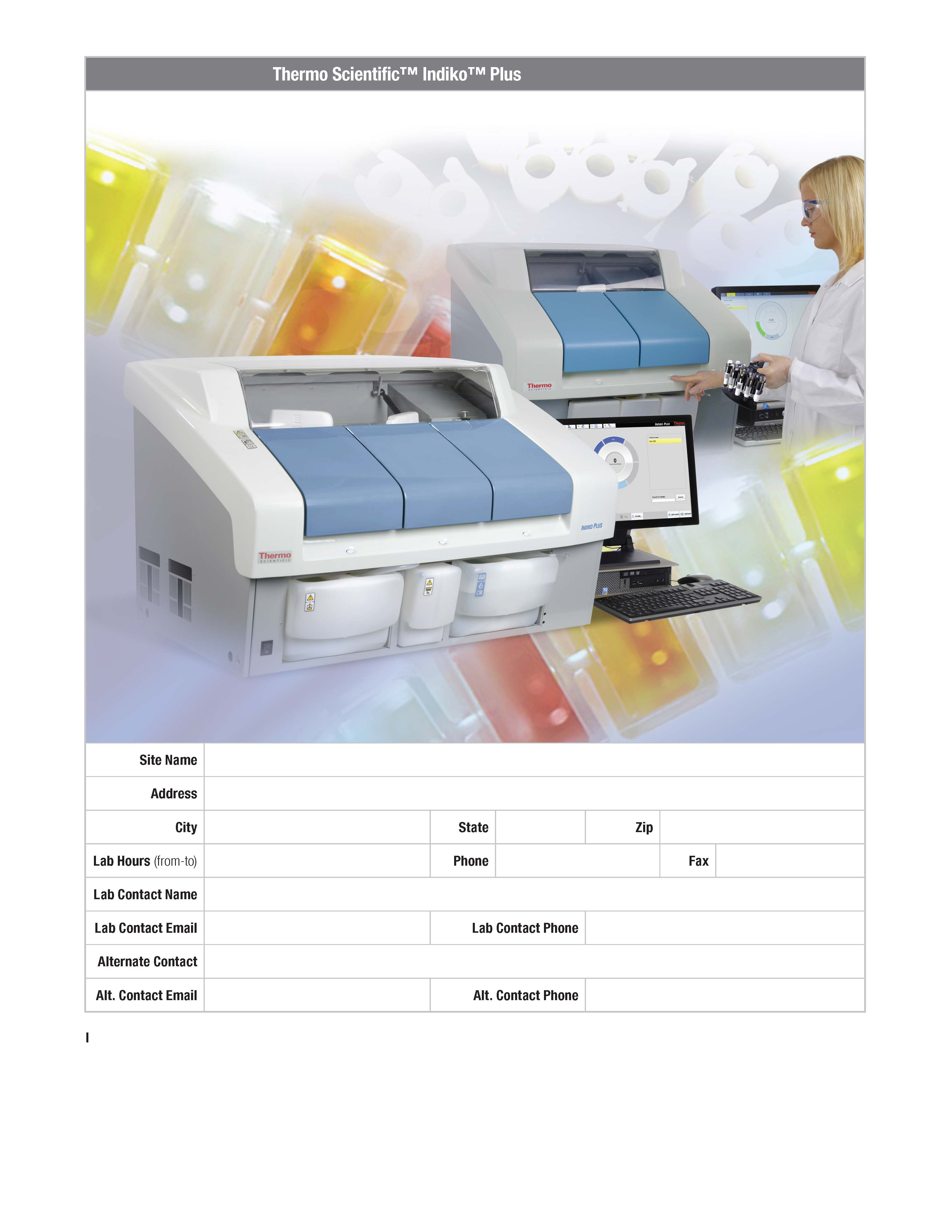 Thermo Scientific Indiko Plus Clinical Chemistry Analyzer. 