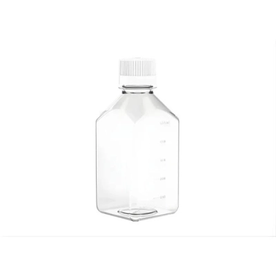 Qorpak 500ml Square Grad PETG Media Bottle With Cap Sterile 24/Cs 323072