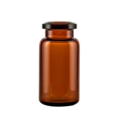 Qorpak 10mL Amber Borsilicate Glass Headspace Vial with 20mm Crimp Tapered Top 1000/Cs 323676