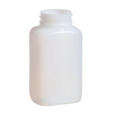 Qorpak 17oz (500ml) Natural HDPE Wide Mouth Oblong Bottle with 43-400 Neck Finish 144/Cs 311498