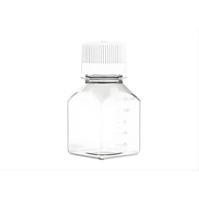 Qorpak 125ml Square Grad PETG Media Bottle With Cap Sterile 48/Cs 323070