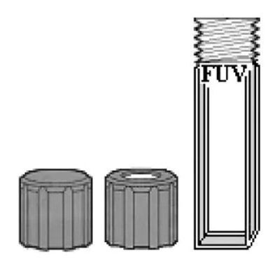 Spectrocell 40 mm Quartz Threaded Top FUV Range Cells With PTFE Screw Caps R-3040-T