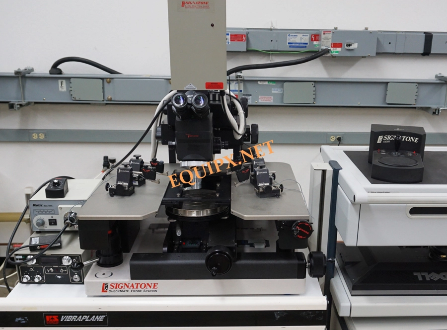 Signatone CM200 Checkmate semiautomatic 200mm prober with L-LCS2 532nm/ 355nm laser, Mitutoyo microscope and (4) S925 positioners (4954)