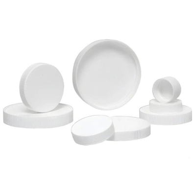 Qorpak 120-400 White Ribbed Polypropylene Cap with PE Foam Liner Packed in Bags of 6 72/Cs CAP-05220