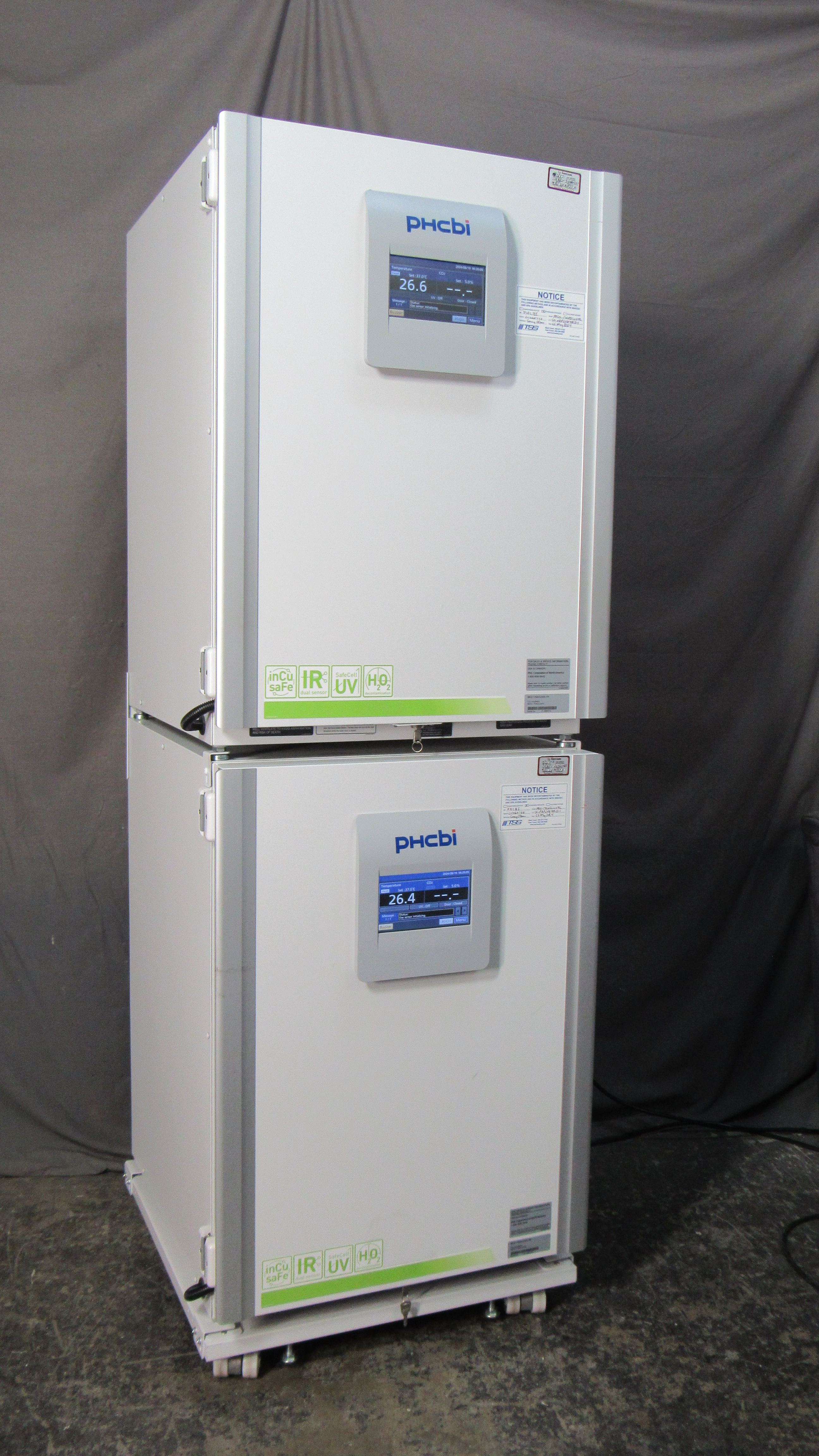 2021 Dual Stack PHCbi MCO-170AICUVHL UV & H2O2 CO2 Incubator; 120V