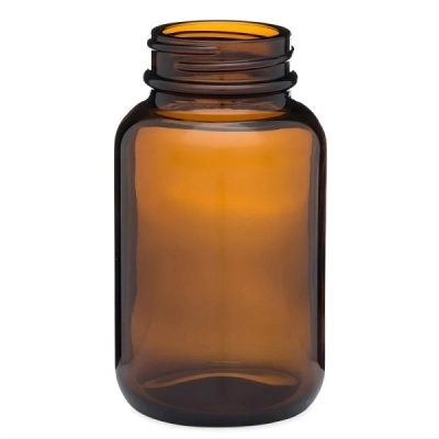 Qorpak 32oz (950ml) Amber Wide Mouth Packer with 53-400 Neck Finish, Bottle Only, 12/Cs GLA-00927