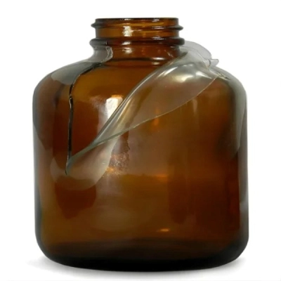 Qorpak 17oz (500ml) Safety Coated Amber Boston Round with 33-439 Neck Finish, 24/Cs GLA-13711