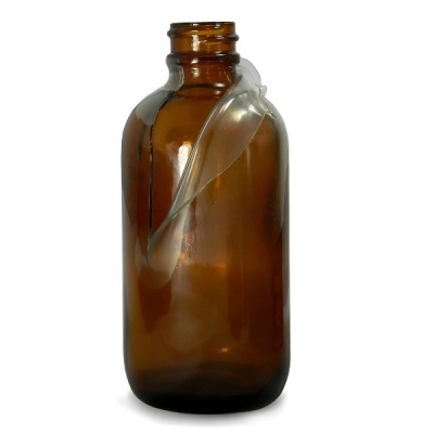 Qorpak 2oz (60ml) Safety Coated Amber Boston Round with 20-400 Neck Finish, Bottle, 288/Cs GLA-08639
