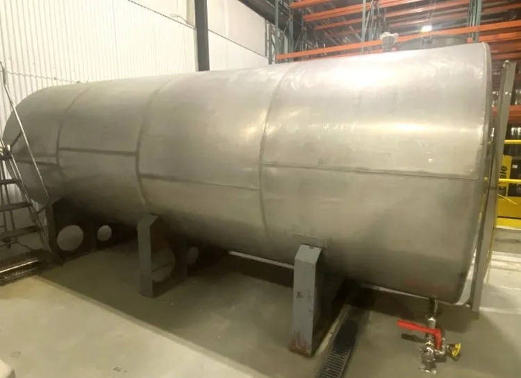 3000- 3400 Gallon Hicks Stainless Steel Horizontal Storage Tank