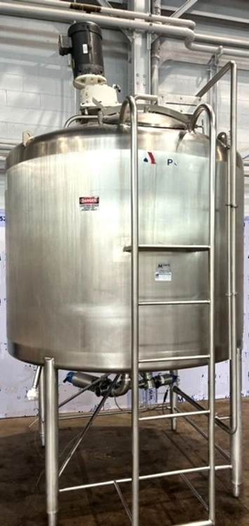 1000 gallon APV Sanitary Stainless Steel Dish Bottom Mix Tank