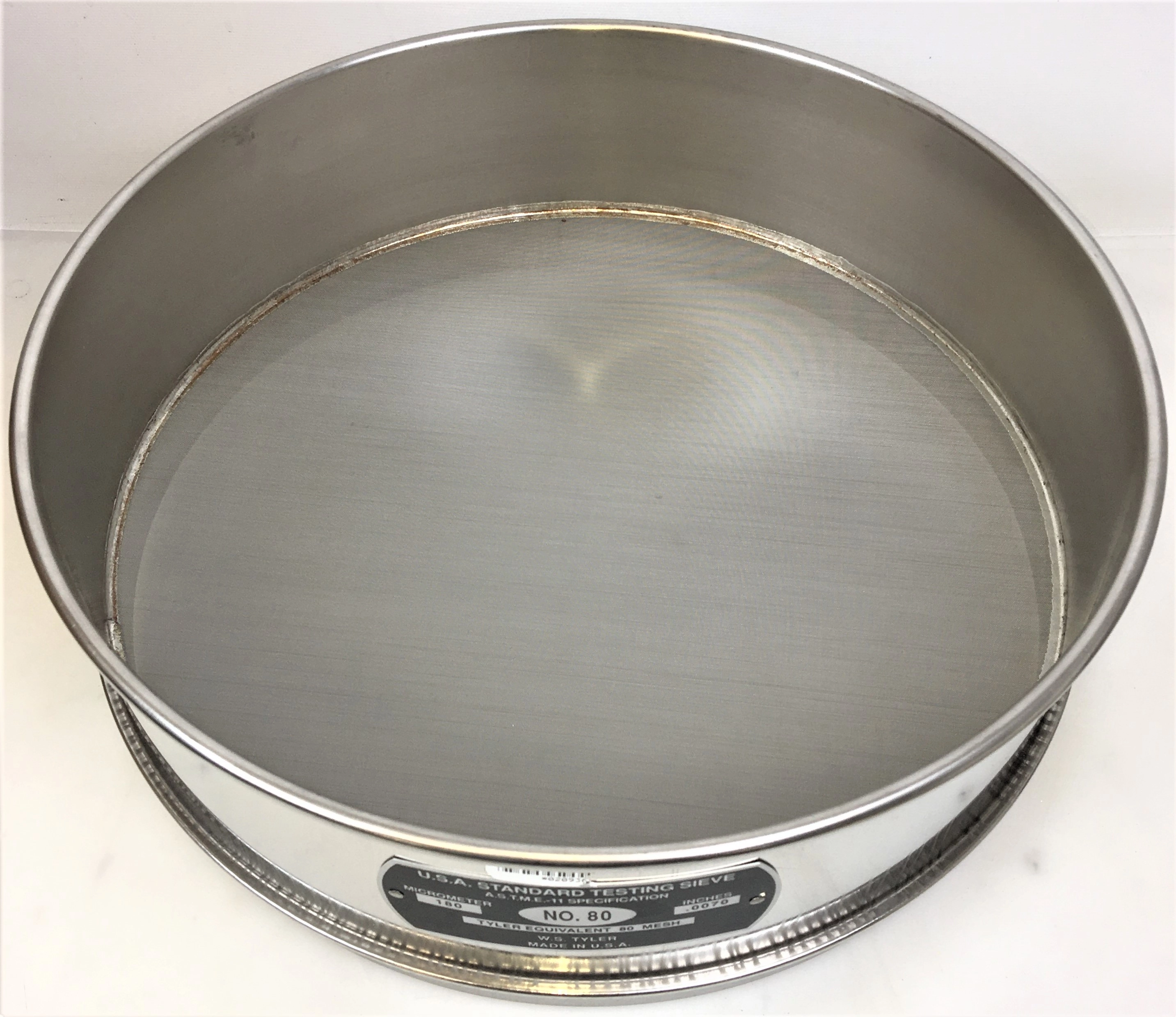 Tyler #80 Stainless Steel 12" Sieve (180&mu;m)