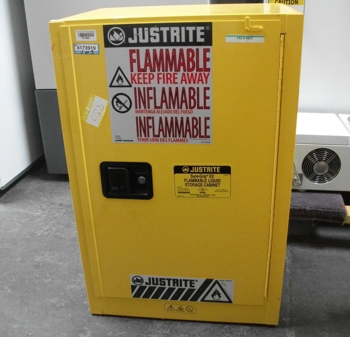 Justrite Sure-Grip Ex Flammable Liquid Storage Cabinet