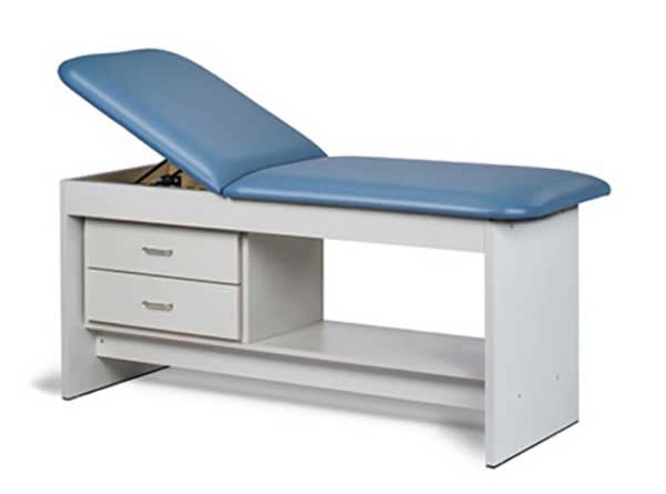 Clinton Panel Leg Series, Treatment Table W/Shelf &amp; Drawers SKU: 91013-27