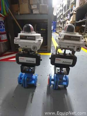 Lot of 2 Automax FlowServe NXCLU2P5-18-0020E Positioner Actuator Valves