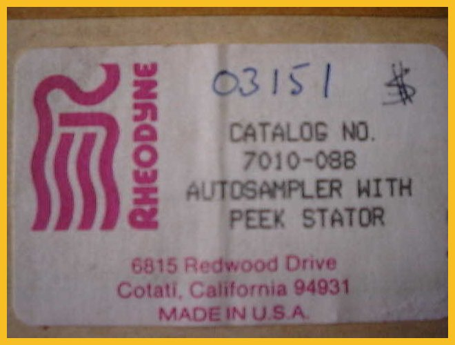 Rheodyne injector cat # 7010-088 with Peek stator